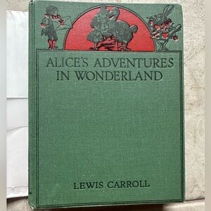 Vintage MacMillan Alice’s Adventures in Wonderland color Frontspiece dust jacket